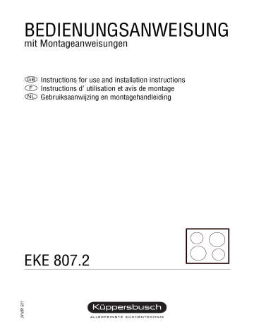 Küppersbusch EKE 807.2 M Elektroeinbaukochmulde Manuel du propriétaire | Fixfr