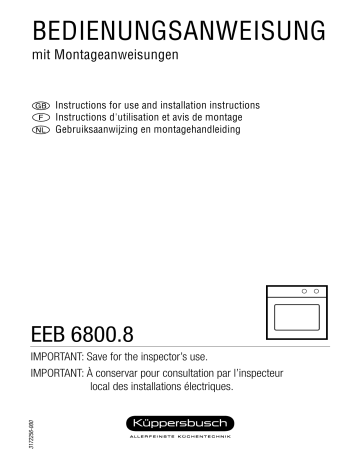 Küppersbusch EEB 6800.8 MX-US Elektroeinbaugerät Manuel du propriétaire | Fixfr