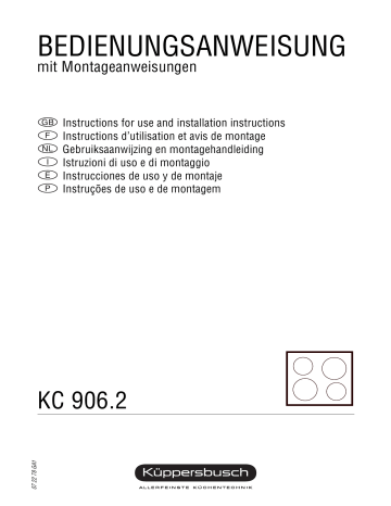 Küppersbusch KC 906.2 E-UL Elektroeinbaukochmulde Manuel du propriétaire | Fixfr