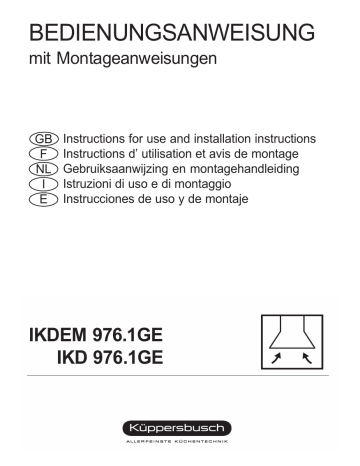 IKDEM 976.1 GE | Küppersbusch IKD 976.1 GE Dunstabzugshaube Manuel du propriétaire | Fixfr