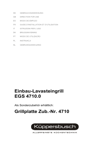 Küppersbusch EGS 4710.0 M Elektroeinbaukochmulde Manuel du propriétaire | Fixfr