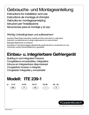 Küppersbusch ITE 239-1 Manuel du propriétaire | Fixfr