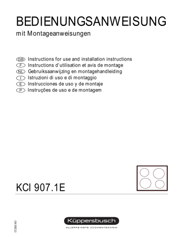 Küppersbusch KCI 907.1 E Elektroeinbaukochmulde Manuel du propriétaire | Fixfr