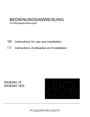 Küppersbusch EKI 8340.1 ED Elektroeinbaukochmulde Manuel du propriétaire | Fixfr