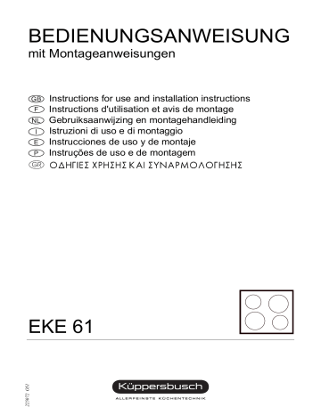 Küppersbusch EKE 61.0 M Elektroeinbaukochmulde Manuel du propriétaire | Fixfr