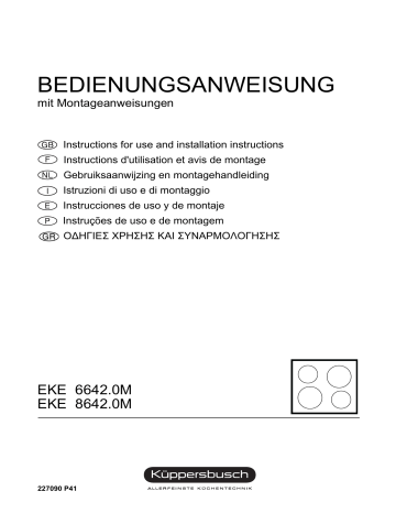 Küppersbusch EKE 8642.0 M Elektroeinbaukochmulde Manuel du propriétaire | Fixfr