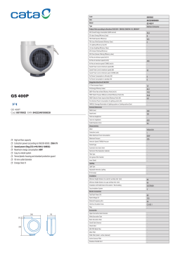 Cata GS 400P Hood Manuel utilisateur