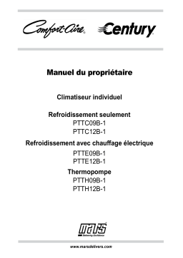 COMFORT-AIRE PTTH12B-1-CY 26IN PTAC 12K HEAT PUMP Manuel du propriétaire