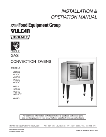 VC44GD | VC66GC | VC4GD | VC5GD | VC4GC | VC44GC | VC6GC | VC55GD | VC66GD | Vulcan VC6GD VC6 Commercial Oven Single Deck 46 1/4
