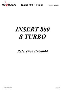 Invicta Turbo 800 S Insert spécification