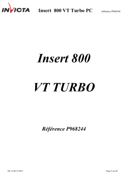 Invicta Full Vision Turbo 800 Insert Manuel utilisateur