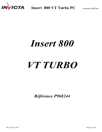 Invicta Full Vision Turbo 800 Insert Manuel utilisateur | Fixfr