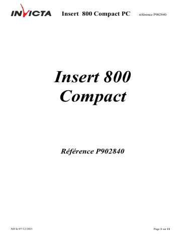 Invicta Compact 800 Insert spécification | Fixfr