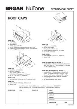 Broan 611CM Roof Cap spécification