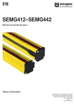 Wenglor SEMG413 Safety Light Curtain Set Hand Protection Mode d'emploi