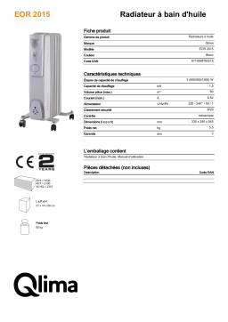 QLIMA EOR2015 Electrical heater Manuel utilisateur