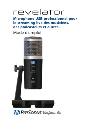 PRESONUS Revelator Professional, easy-to-use USB microphone Manuel du propriétaire | Fixfr