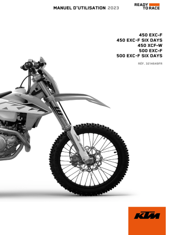 450 XCF-W 2023 | 450 EXC-F Six Days 2023 | 500 EXC-F 2023 | 500 EXC-F Six Days 2023 | KTM 450 EXC-F 2023 Manuel du propriétaire | Fixfr