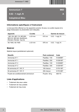 Lovibond Single Method M60 - Ammonia T Manuel utilisateur