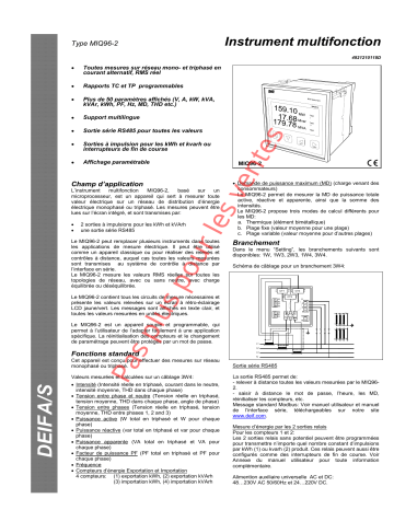 Deif MIQ96-2 Multi-instrument Fiche technique | Fixfr