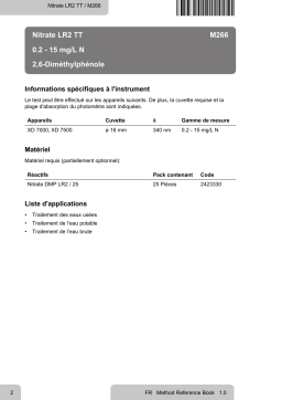 Lovibond Single Method M266 - Nitrate LR2 TT Manuel utilisateur