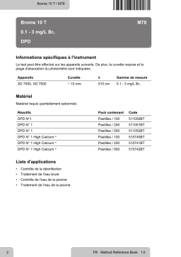 Lovibond Single Method M78 - Bromine 10 T Manuel utilisateur