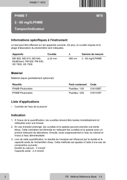 Lovibond Single Method M70 - PHMB T Manuel utilisateur