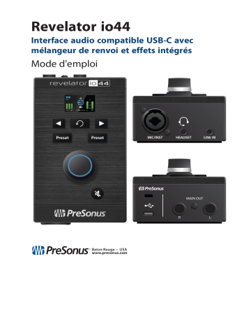 PRESONUS Revelator io44 USB Audio Interface Manuel du propriétaire | Fixfr