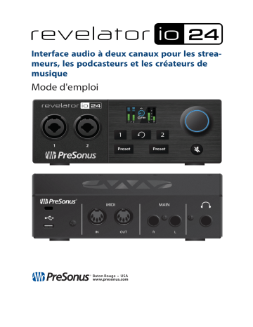 PRESONUS Revelator io24 USB-C® Compatible Audio Interface Manuel du propriétaire | Fixfr