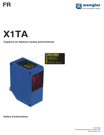 X1TA100QXT3 | Wenglor X1TA101MHT88 Laser Distance Sensor Long-Range Mode d'emploi | Fixfr