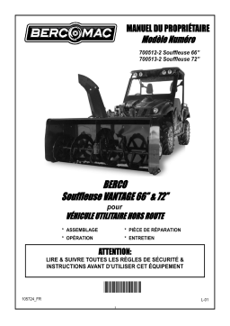 Bercomac 700512-2 66' Vantage Snowblower Manuel du propriétaire