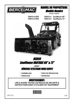 Bercomac 700512-4 66'' Vantage Snowblower Manuel du propriétaire