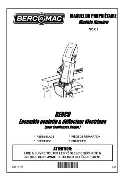 Bercomac 700518 Electric chute & deflector kit Manuel du propriétaire