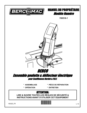 Bercomac 700518-1 Electric chute & deflector kit Manuel du propriétaire | Fixfr
