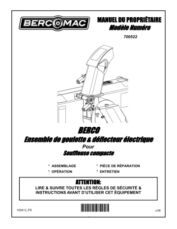 Bercomac 700522 Electric chute & deflector kit Manuel du propriétaire | Fixfr
