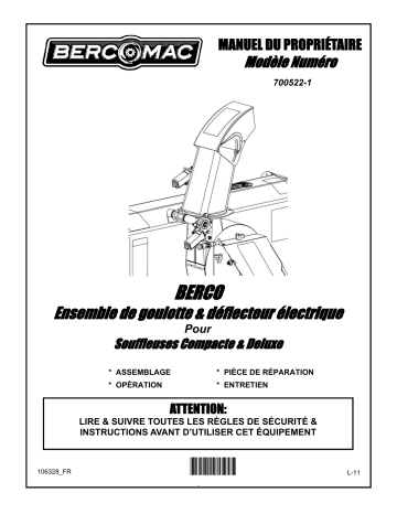 Bercomac 700522-1 Electric chute & deflector kit Manuel du propriétaire | Fixfr