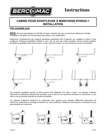 Bercomac 700525-1 Cab Manuel du propriétaire | Fixfr