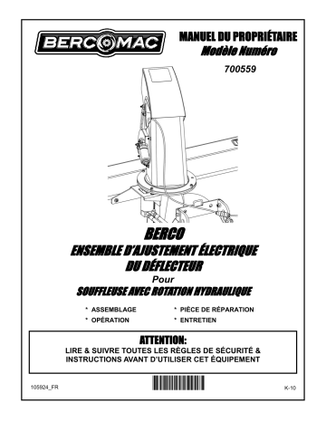 Bercomac 700559 Electric Deflector Adjustment Kit Manuel du propriétaire | Fixfr