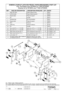 Bercomac 700945 Bracket kit Manuel du propriétaire