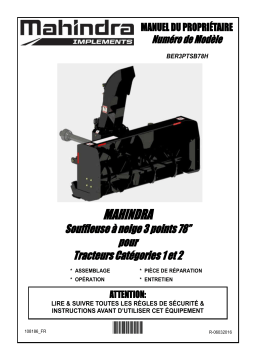 Bercomac 700809 Mahindra 78" commercial 3PTS snowblower Manuel du propriétaire