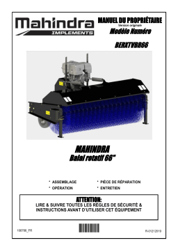 Bercomac 700853MAH Mahindra rotary broom 60" Manuel du propriétaire