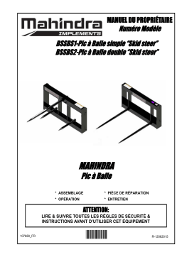 Bercomac BSSBS1 Skid steer bale spear single Manuel du propriétaire