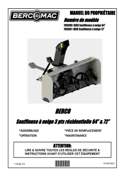 Bercomac 700980-1 souffleuses 3 pts Manuel du propriétaire