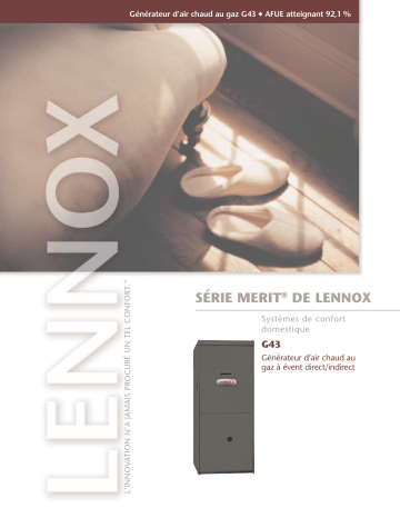 Lennox G43 Gas Furnace Manuel du propriétaire | Fixfr