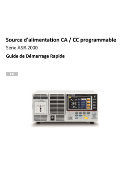 GW Instek ASR-2000 AC + DC Power Source Guide de démarrage rapide