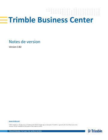 TRIMBLE Business Center Mode d'emploi | Fixfr