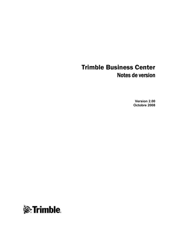 TRIMBLE Business Center Mode d'emploi | Fixfr