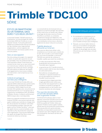 TRIMBLE TDC100 Series Handheld Fiche technique | Fixfr
