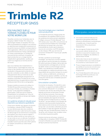 TRIMBLE R2 GNSS Receiver Fiche technique | Fixfr