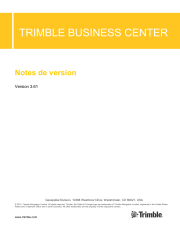 TRIMBLE Business Center Mode d'emploi | Fixfr